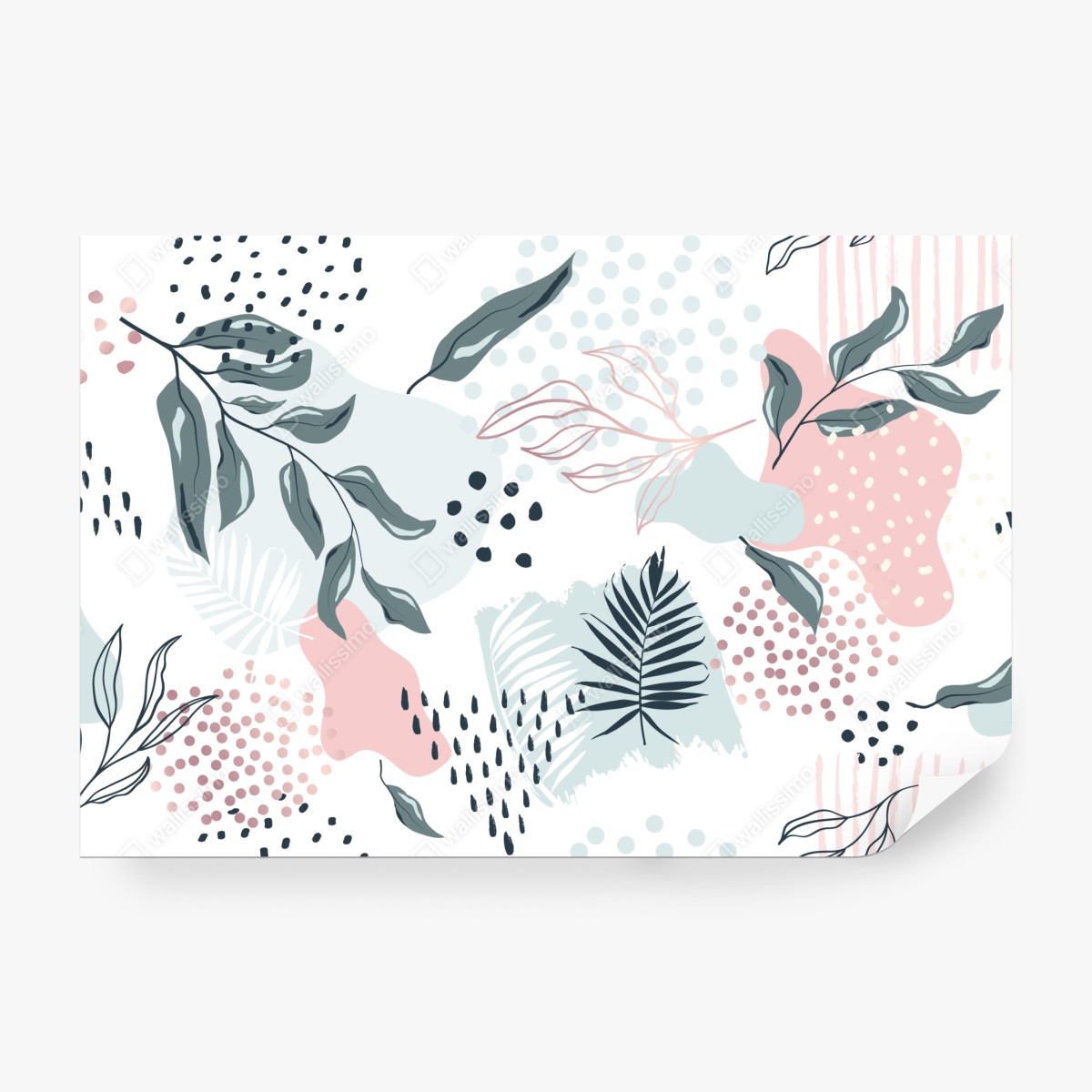 Fototapeta pastelowy botaniczny wzór abstrakcyjny – Wallissimo® Fototapeta pastelowy botaniczny wzór abstrakcyjny – Wallissimo®