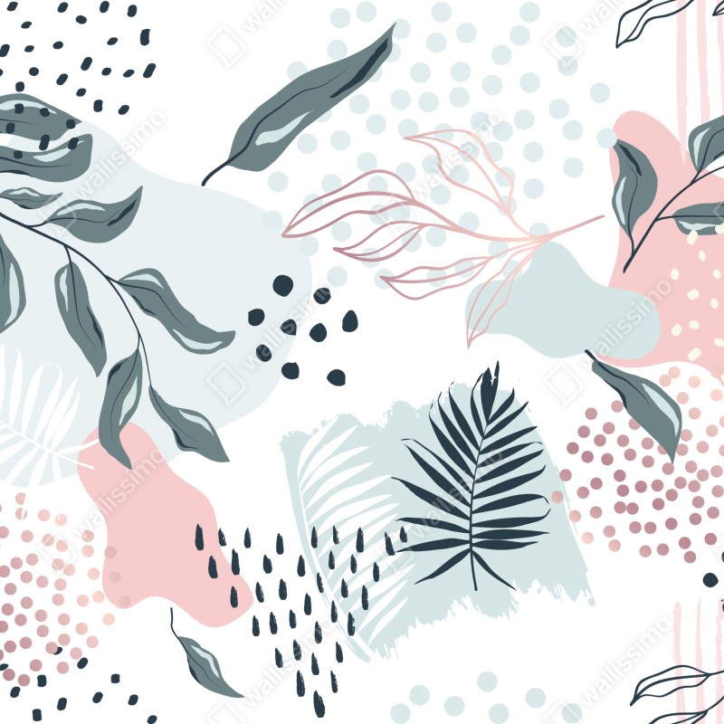 Fototapeta pastelowy botaniczny wzór abstrakcyjny – Wallissimo® Fototapeta pastelowy botaniczny wzór abstrakcyjny – Wallissimo®