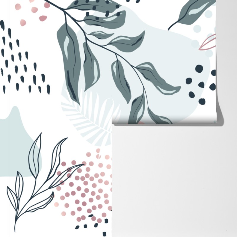 Fototapeta pastelowy botaniczny wzór abstrakcyjny – Wallissimo® Fototapeta pastelowy botaniczny wzór abstrakcyjny – Wallissimo®