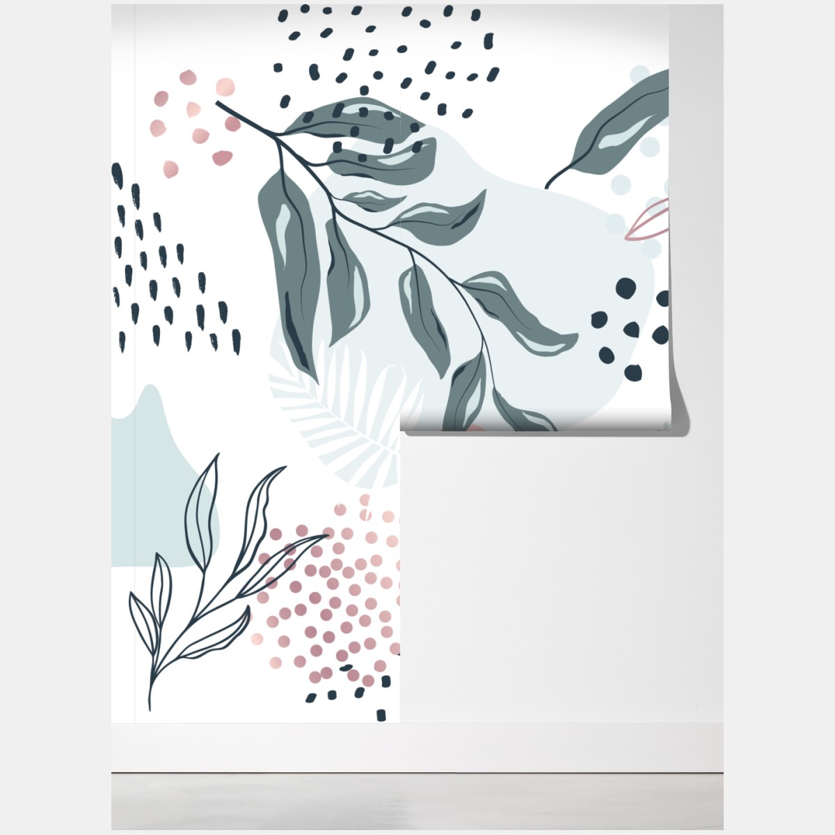 Fototapeta pastelowy botaniczny wzór abstrakcyjny – Wallissimo® Fototapeta pastelowy botaniczny wzór abstrakcyjny – Wallissimo®