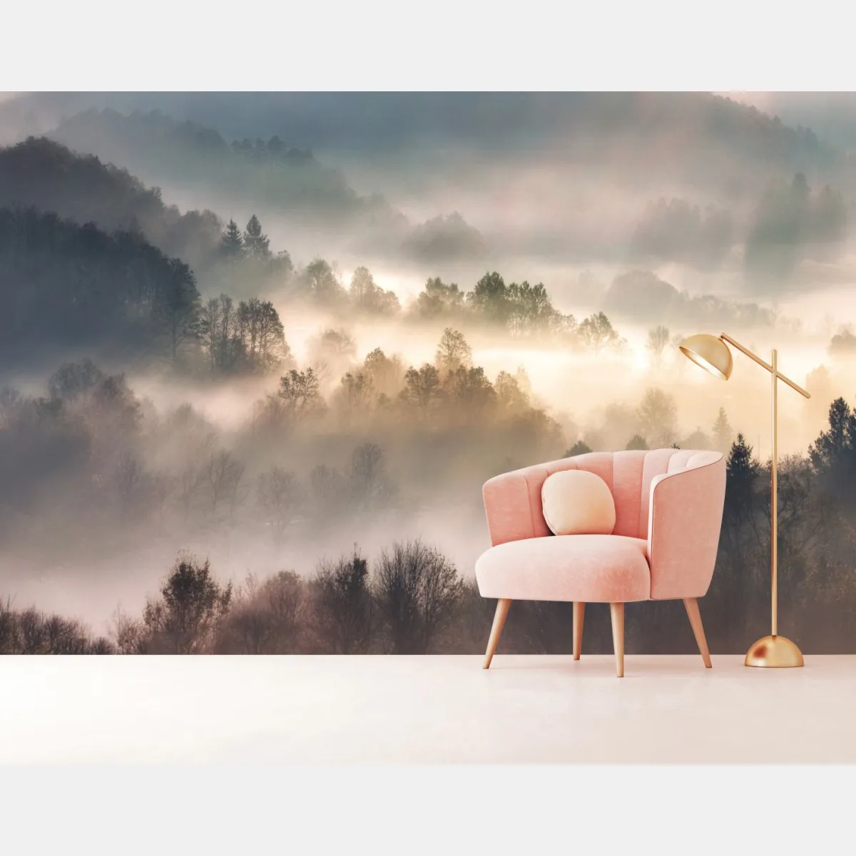 Fototapeta mglisty las o świcie – Wallissimo® Fototapeta mglisty las o świcie – Wallissimo®