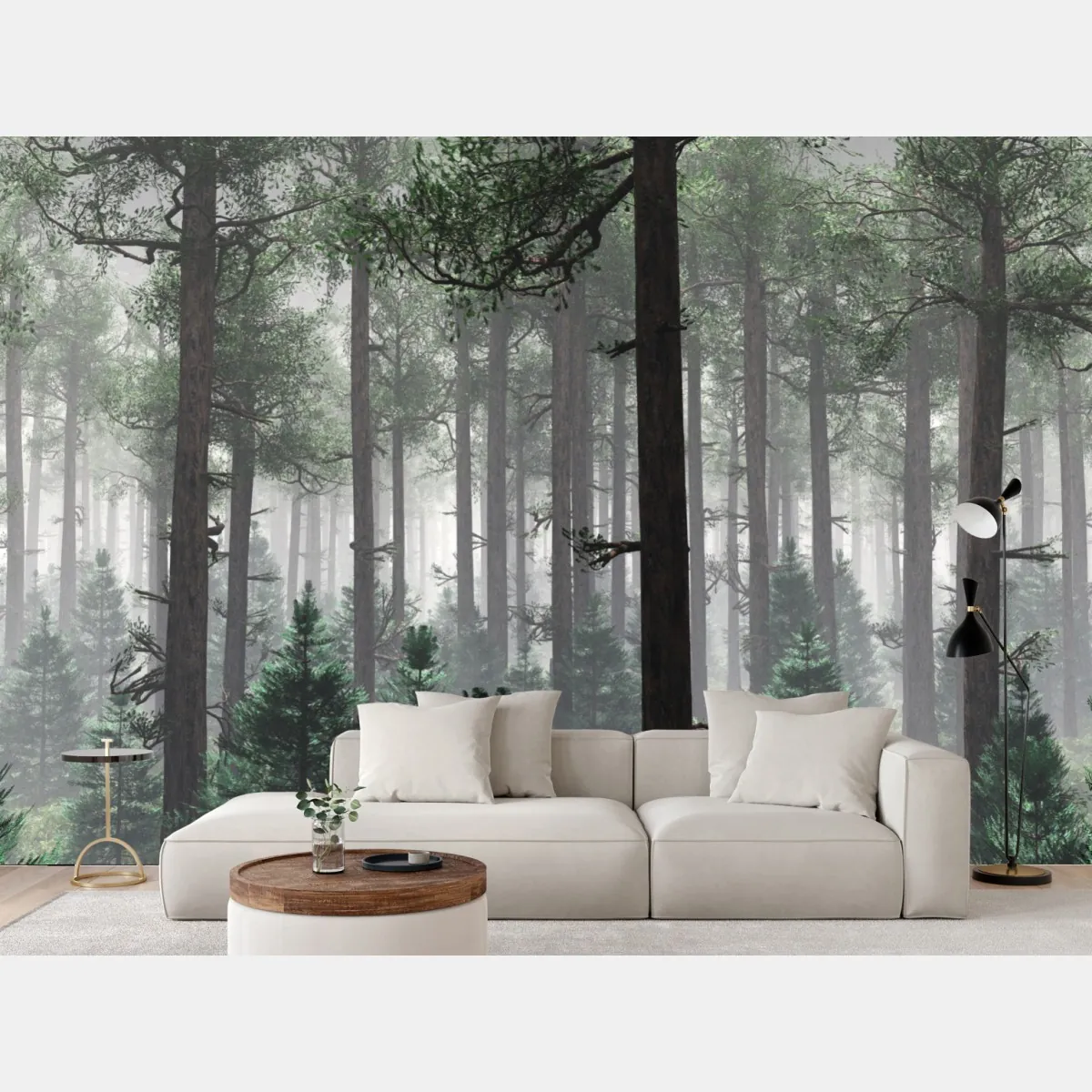 Fototapeta mglisty iglasty las – Wallissimo® Fototapeta mglisty iglasty las – Wallissimo®