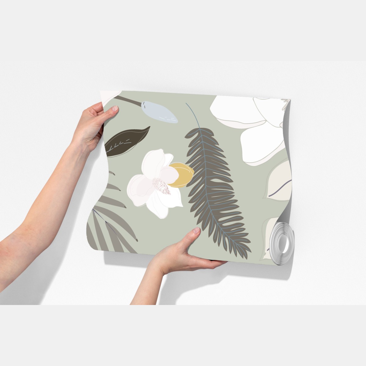 Fototapeta delikatny pastelowy wzór botaniczny – Wallissimo® Fototapeta delikatny pastelowy wzór botaniczny – Wallissimo®