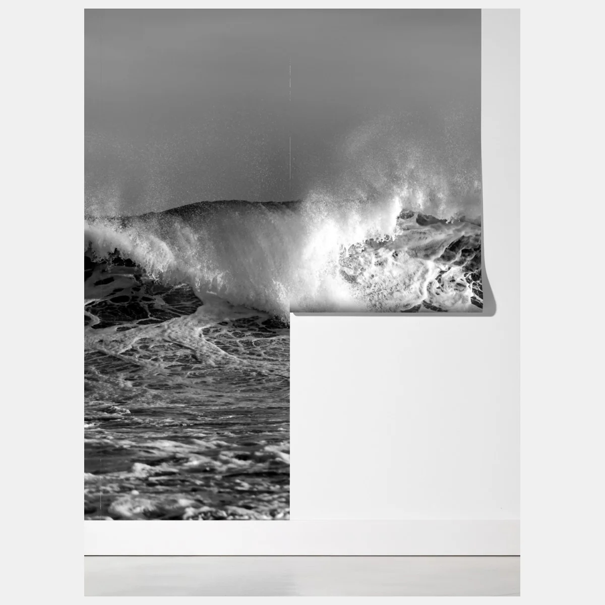 Fototapeta dramatyczna czarno-biała fala oceanu – Wallissimo® Fototapeta dramatyczna czarno-biała fala oceanu – Wallissimo®