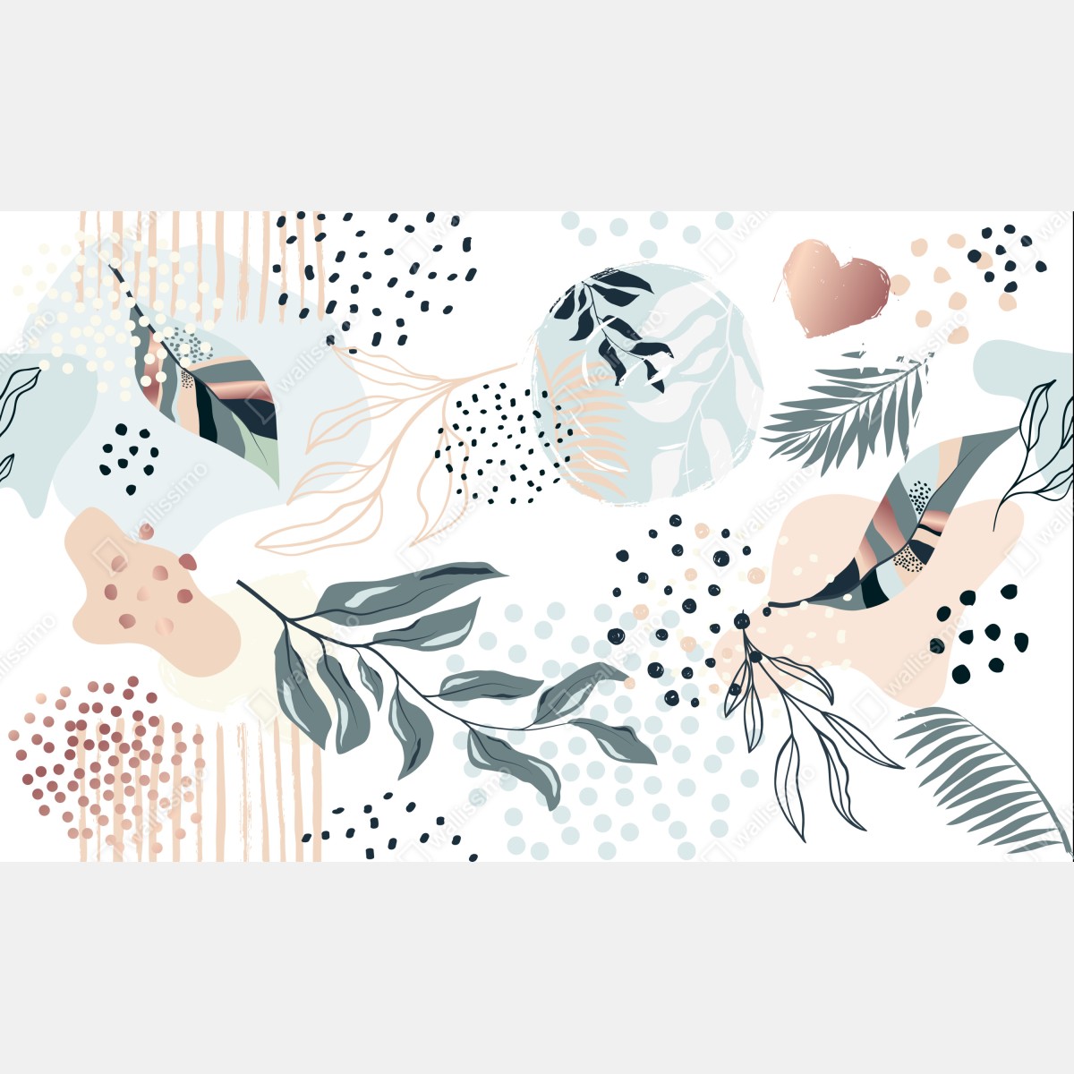 Fototapeta pastelowy botaniczny wzór abstrakcyjny – Wallissimo® Fototapeta pastelowy botaniczny wzór abstrakcyjny – Wallissimo®