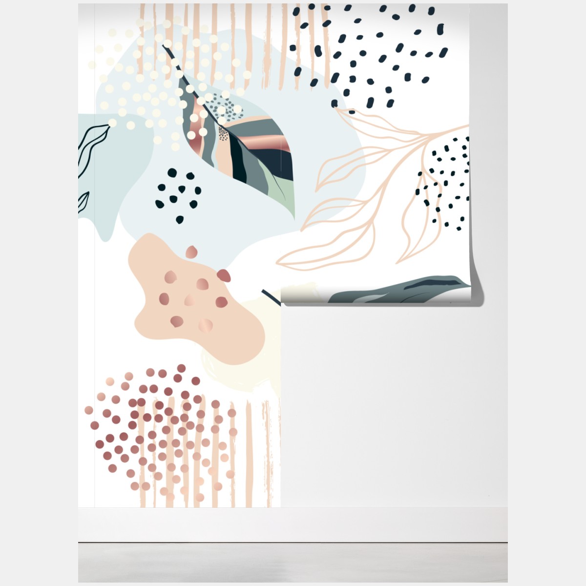 Fototapeta pastelowy botaniczny wzór abstrakcyjny – Wallissimo® Fototapeta pastelowy botaniczny wzór abstrakcyjny – Wallissimo®