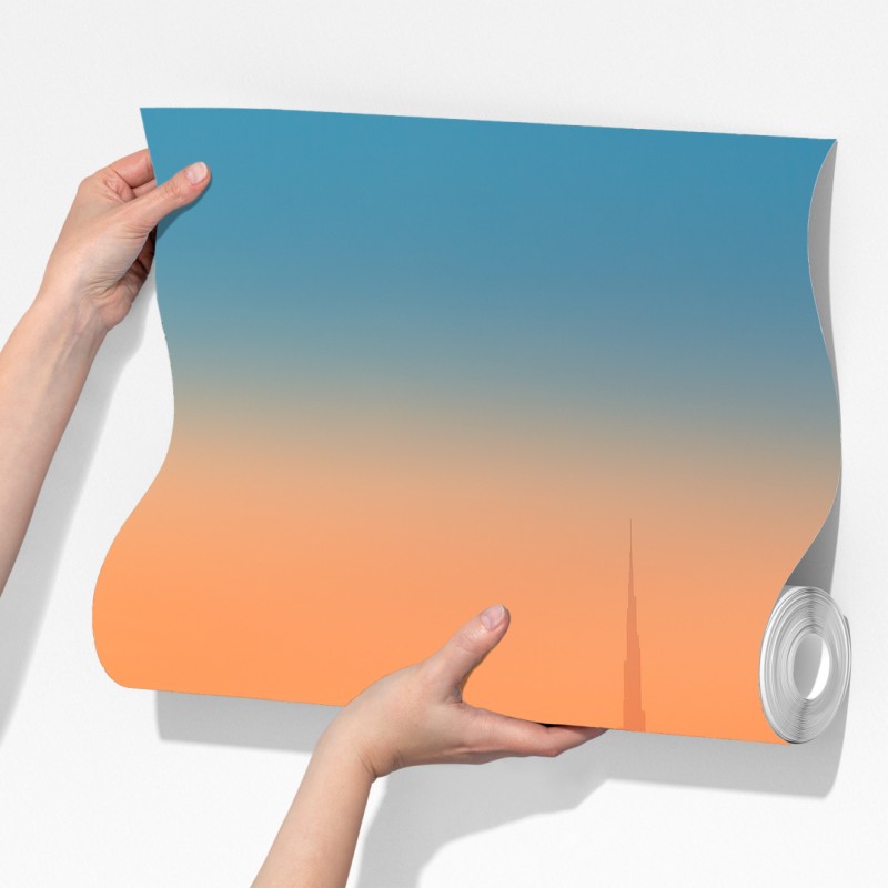 Fototapeta Dubaj panorama o wschodzie słońca – Wallissimo® Fototapeta Dubaj panorama o wschodzie słońca – Wallissimo®