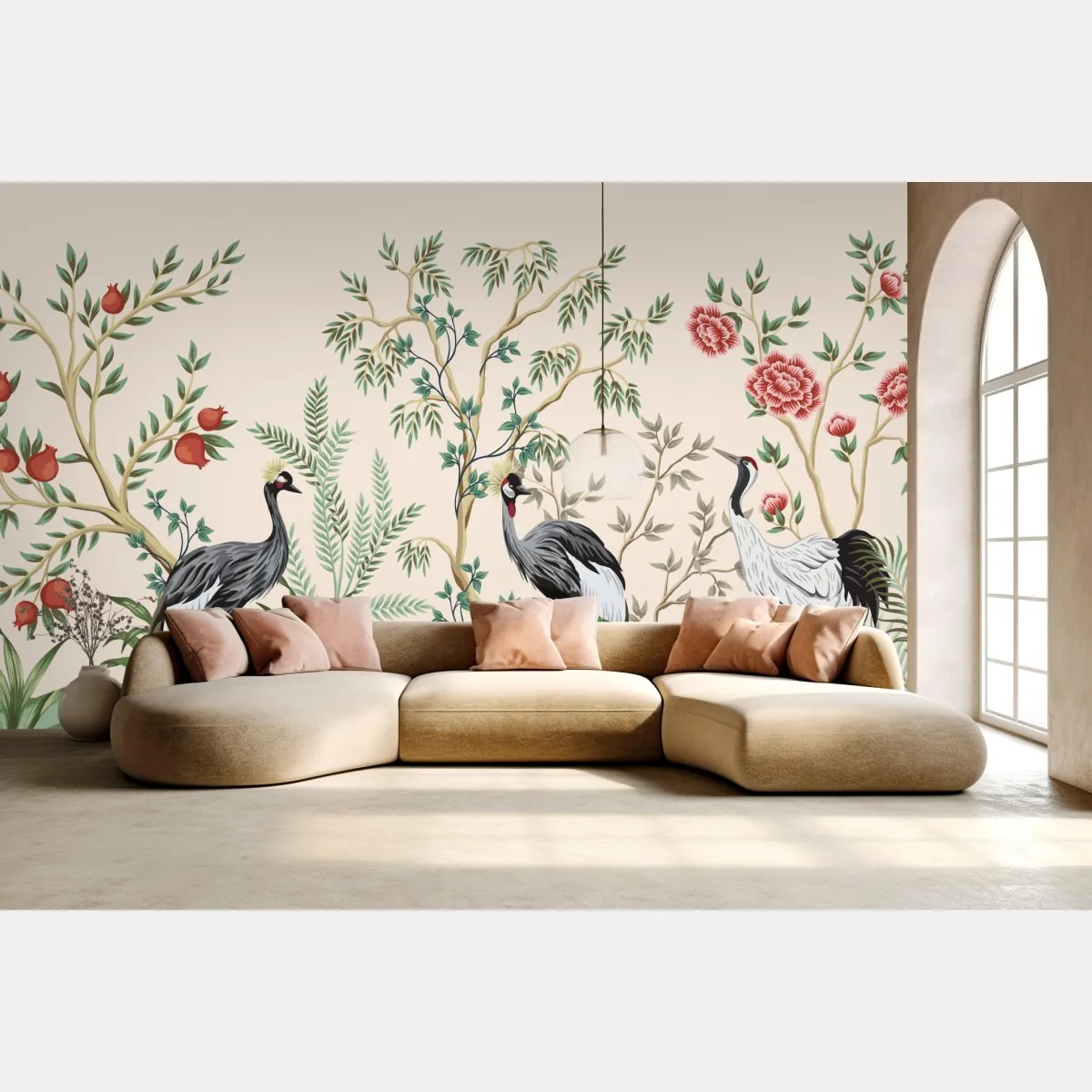 Fototapeta ogród żurawi w stylu orientalnym – Wallissimo® Fototapeta ogród żurawi w stylu orientalnym – Wallissimo®