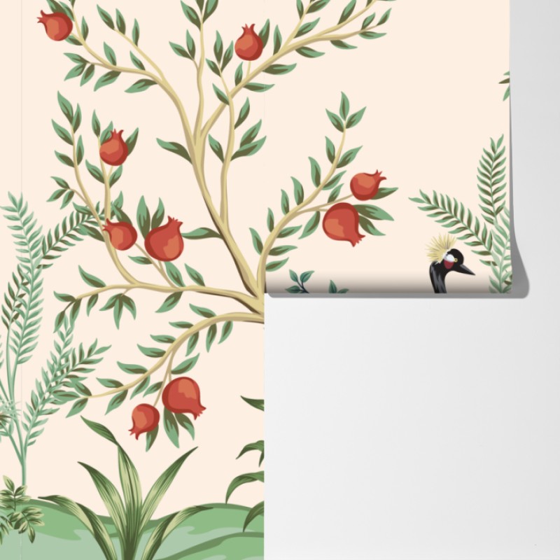 Fototapeta ogród żurawi w stylu orientalnym – Wallissimo® Fototapeta ogród żurawi w stylu orientalnym – Wallissimo®