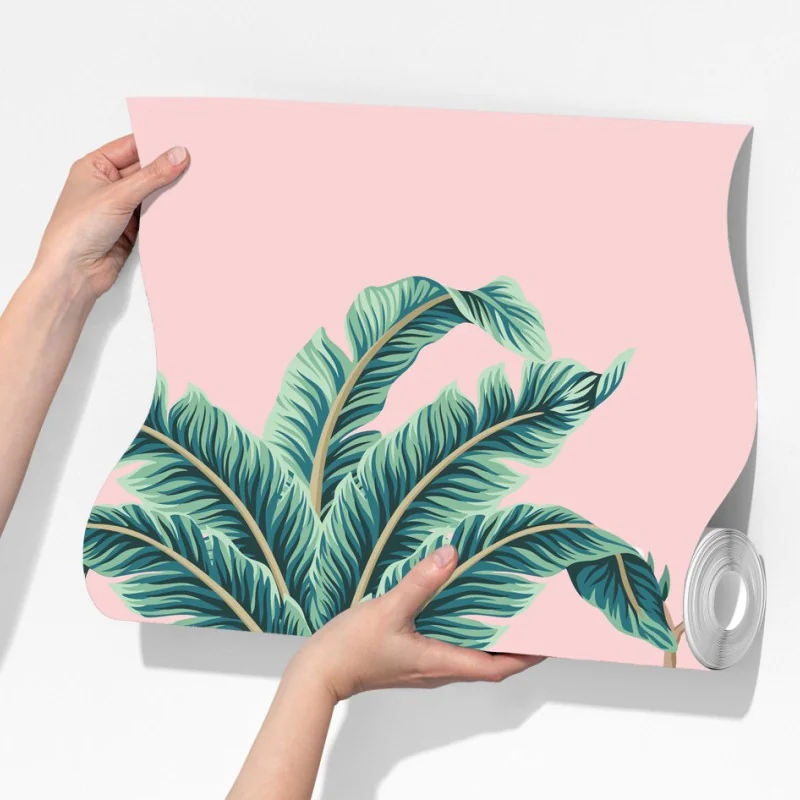 Fototapeta pastelowy tropikalny wzór botaniczny z żurawiami – Wallissimo® Fototapeta pastelowy tropikalny wzór botaniczny z żurawiami – Wallissimo®