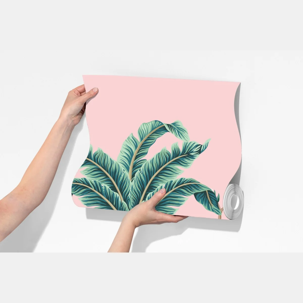 Fototapeta pastelowy tropikalny wzór botaniczny z żurawiami – Wallissimo® Fototapeta pastelowy tropikalny wzór botaniczny z żurawiami – Wallissimo®