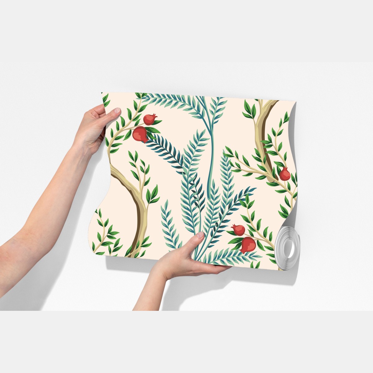 Fototapeta paw wśród gałęzi granatu – Wallissimo® Fototapeta paw wśród gałęzi granatu – Wallissimo®