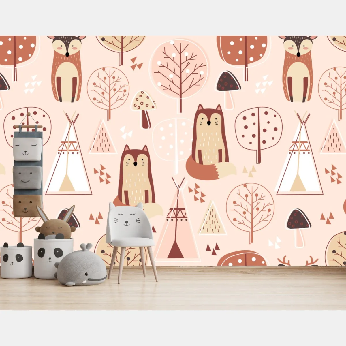 Fototapeta wzór z lisami do pokoju dziecięcego – Wallissimo® Fototapeta wzór z lisami do pokoju dziecięcego – Wallissimo®