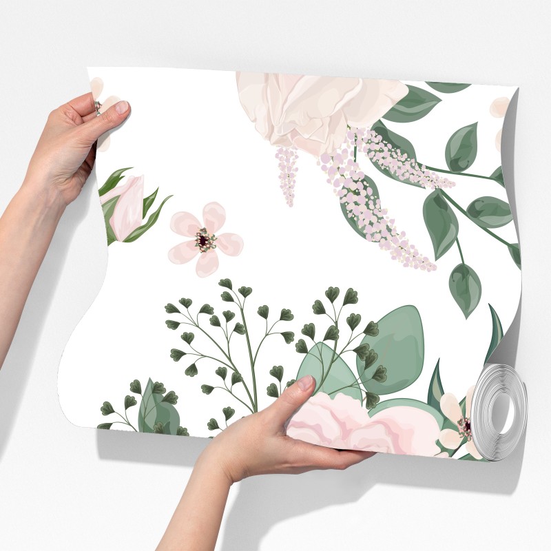 Fototapeta delikatny różowy wzór peonii – Wallissimo® Fototapeta delikatny różowy wzór peonii – Wallissimo®