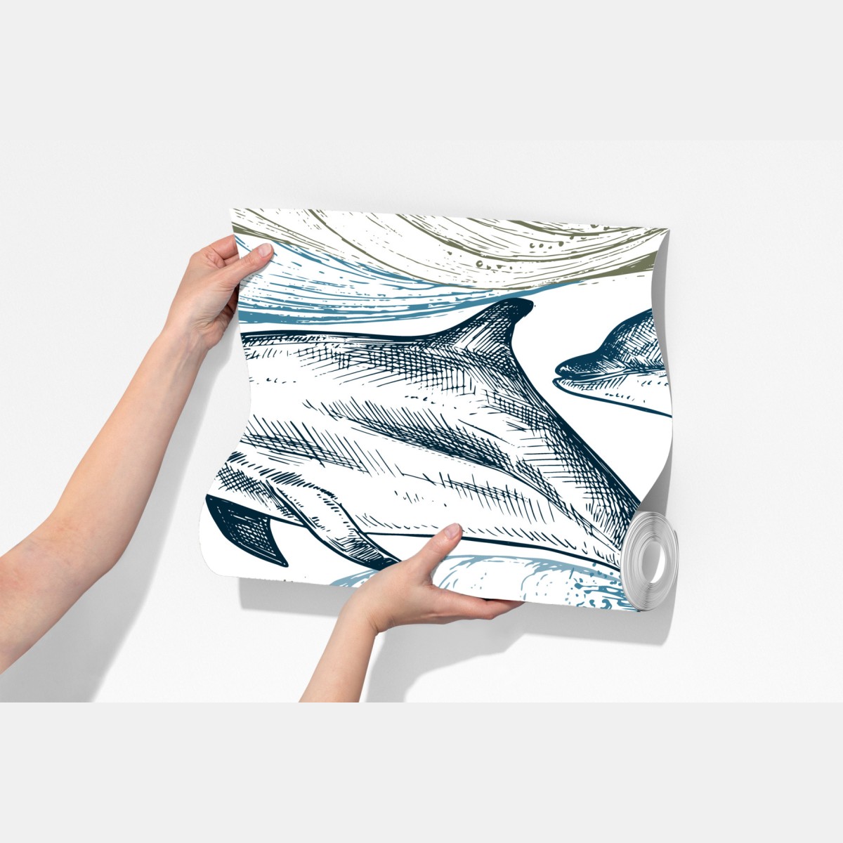 Fototapeta vintage delfiny oceaniczna ilustracja – Wallissimo® Fototapeta vintage delfiny oceaniczna ilustracja – Wallissimo®