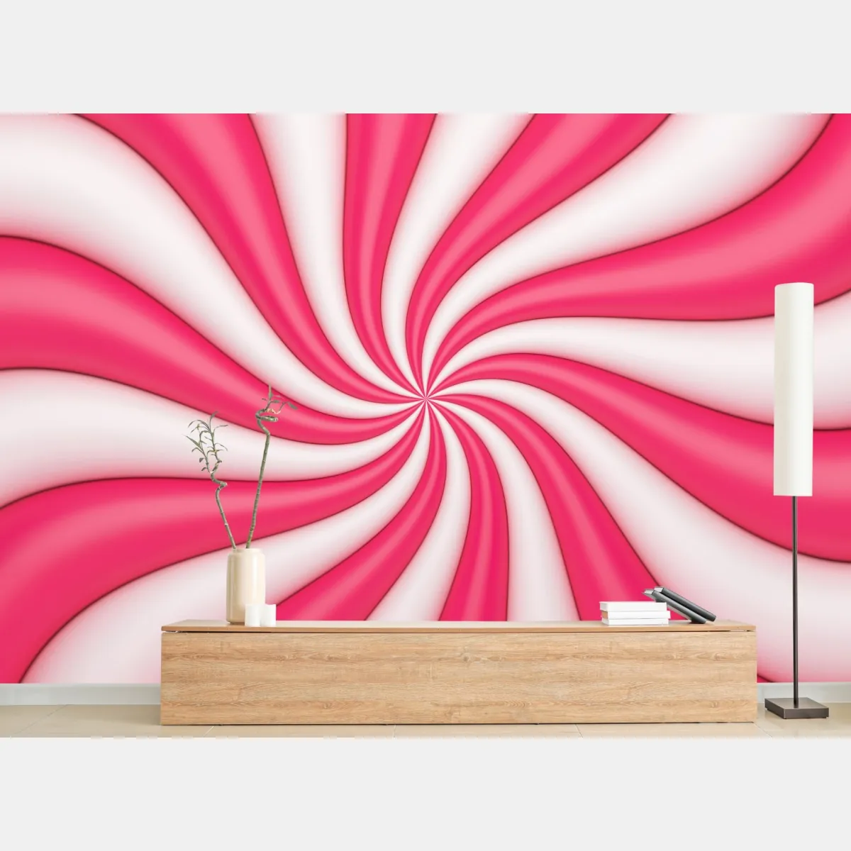 Fototapeta różowa cukierkowa spirala – Wallissimo® Fototapeta różowa cukierkowa spirala – Wallissimo®