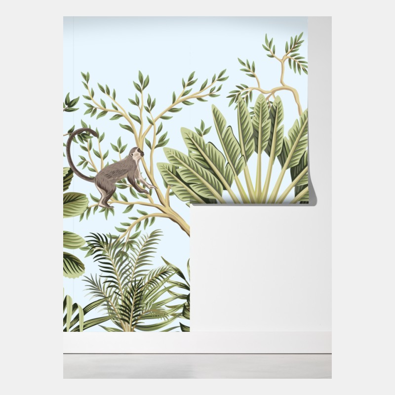 Fototapeta tropikalna dżungla ze zwierzętami – Wallissimo® Fototapeta tropikalna dżungla ze zwierzętami – Wallissimo®