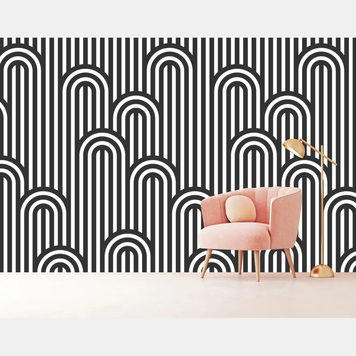 Fototapeta czarno-biały geometryczny wzór w paski – Wallissimo® Fototapeta czarno-biały geometryczny wzór w paski – Wallissimo®