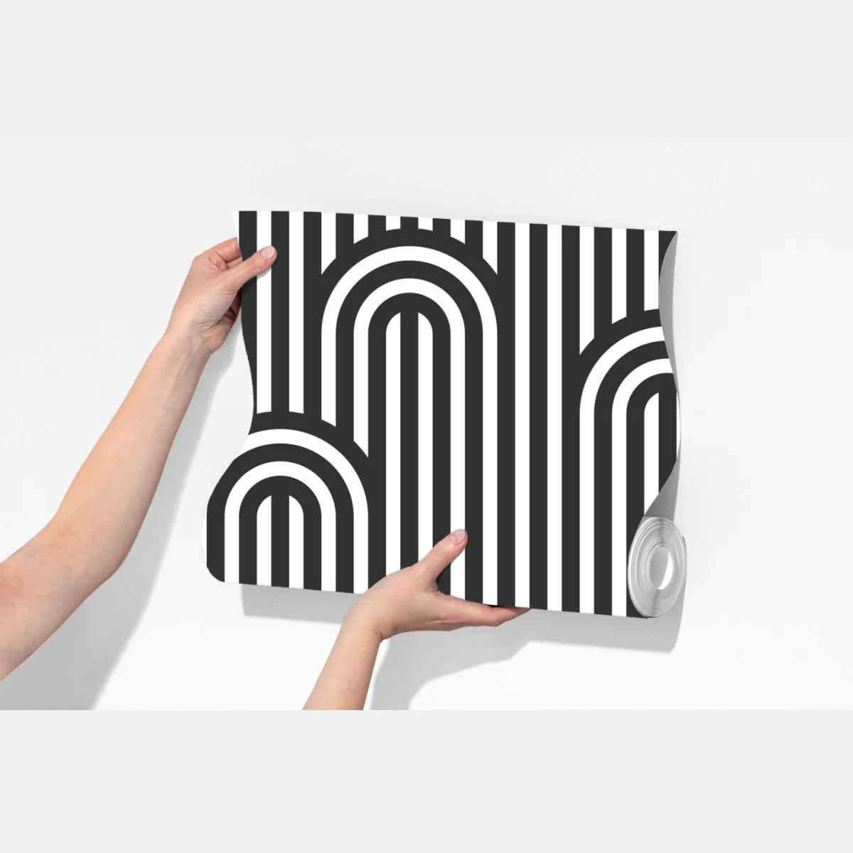 Fototapeta czarno-biały geometryczny wzór w paski – Wallissimo® Fototapeta czarno-biały geometryczny wzór w paski – Wallissimo®