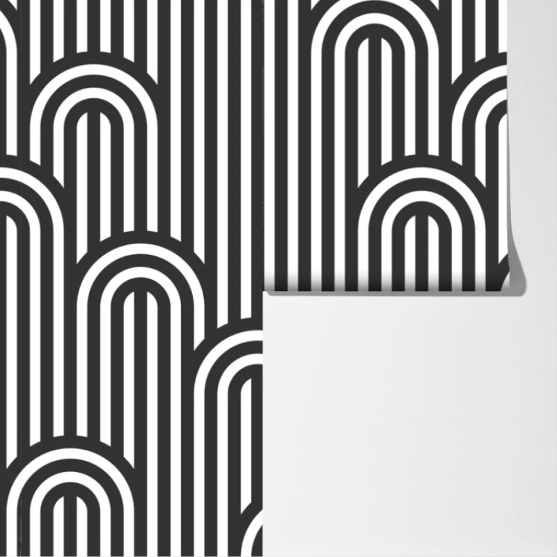 Fototapeta czarno-biały geometryczny wzór w paski – Wallissimo® Fototapeta czarno-biały geometryczny wzór w paski – Wallissimo®