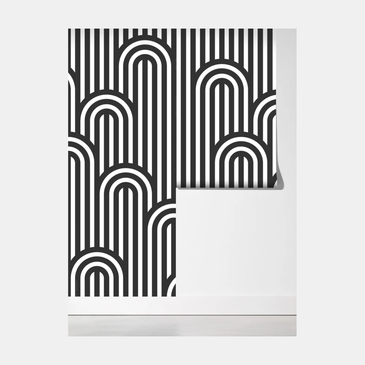 Fototapeta czarno-biały geometryczny wzór w paski – Wallissimo® Fototapeta czarno-biały geometryczny wzór w paski – Wallissimo®