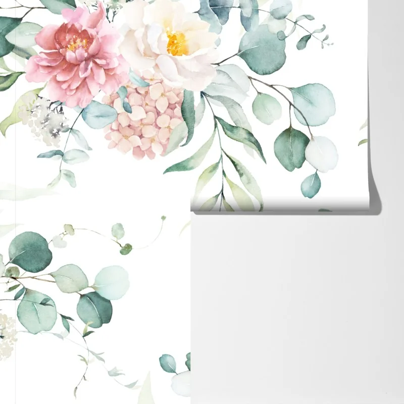 Fototapeta delikatny akwarelowy bukiet kwiatów – Wallissimo® Fototapeta delikatny akwarelowy bukiet kwiatów – Wallissimo®
