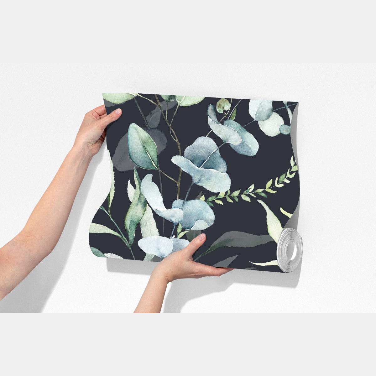 Fototapeta wzór botaniczny eukaliptusa w akwareli na ciemnym tle – Wallissimo® Fototapeta wzór botaniczny eukaliptusa w akwareli na ciemnym tle – Wallissimo®