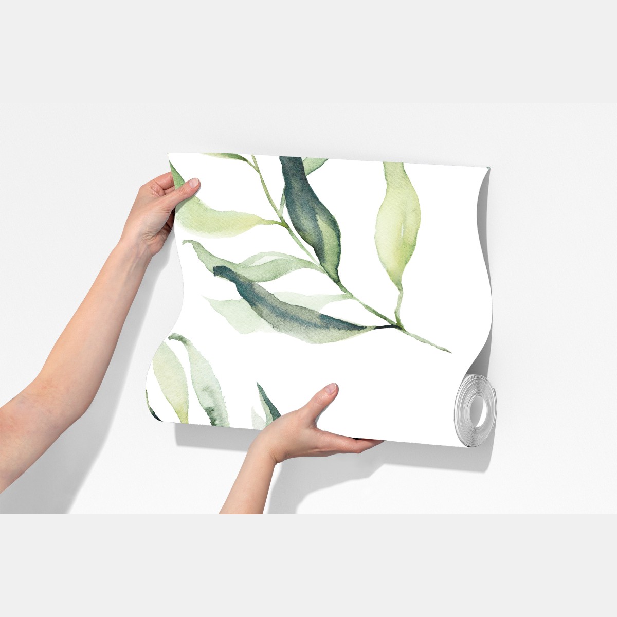 Fototapeta delikatny akwarelowy wzór z liśćmi eukaliptusa – Wallissimo® Fototapeta delikatny akwarelowy wzór z liśćmi eukaliptusa – Wallissimo®