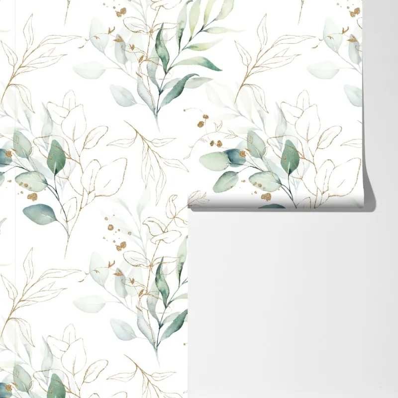 Fototapeta miękki wzór eukaliptusa w akwareli – Wallissimo® Fototapeta miękki wzór eukaliptusa w akwareli – Wallissimo®