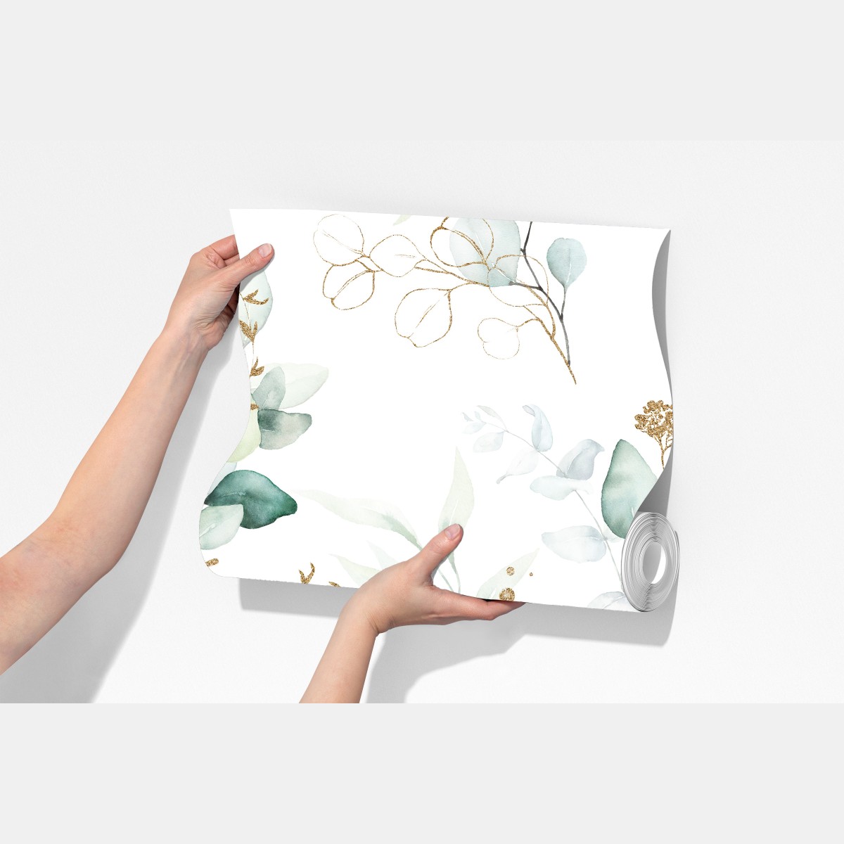 Fototapeta akwarelowy wzór eukaliptusa w zieleni – Wallissimo® Fototapeta akwarelowy wzór eukaliptusa w zieleni – Wallissimo®