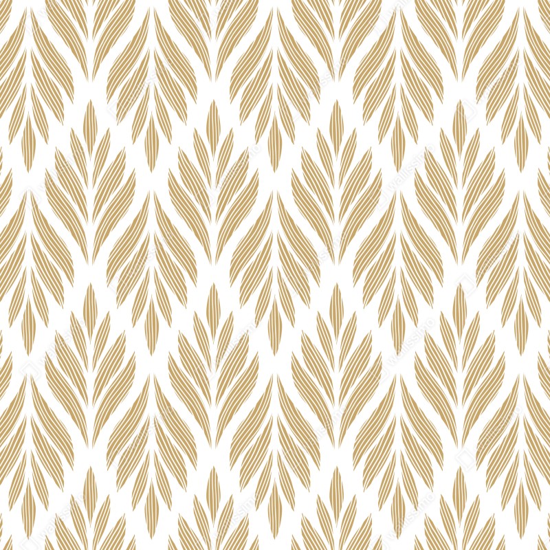 Fototapeta złoty wzór liści - bezszwowy motyw – Wallissimo® Fototapeta złoty wzór liści - bezszwowy motyw – Wallissimo®