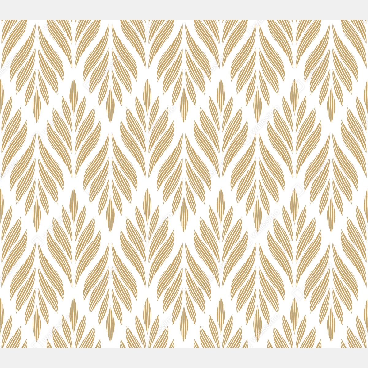 Fototapeta złoty wzór liści - bezszwowy motyw – Wallissimo® Fototapeta złoty wzór liści - bezszwowy motyw – Wallissimo®