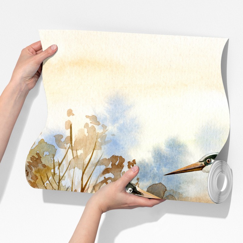 Fototapeta dwie czaple na jesiennym mokradle – Wallissimo® Fototapeta dwie czaple na jesiennym mokradle – Wallissimo®