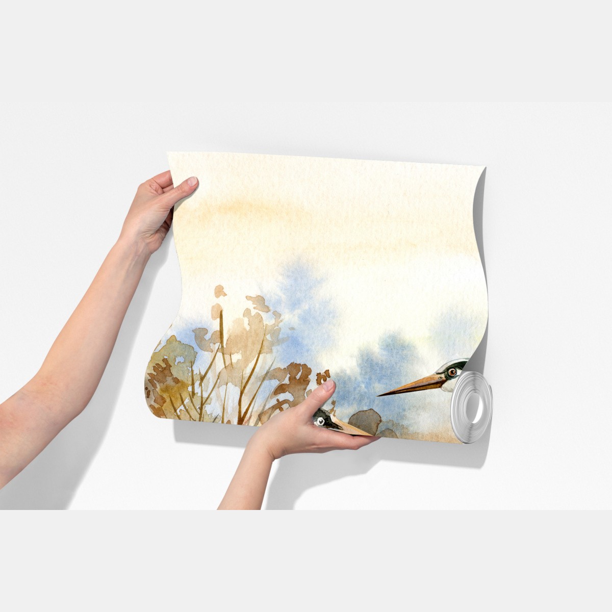 Fototapeta dwie czaple na jesiennym mokradle – Wallissimo® Fototapeta dwie czaple na jesiennym mokradle – Wallissimo®