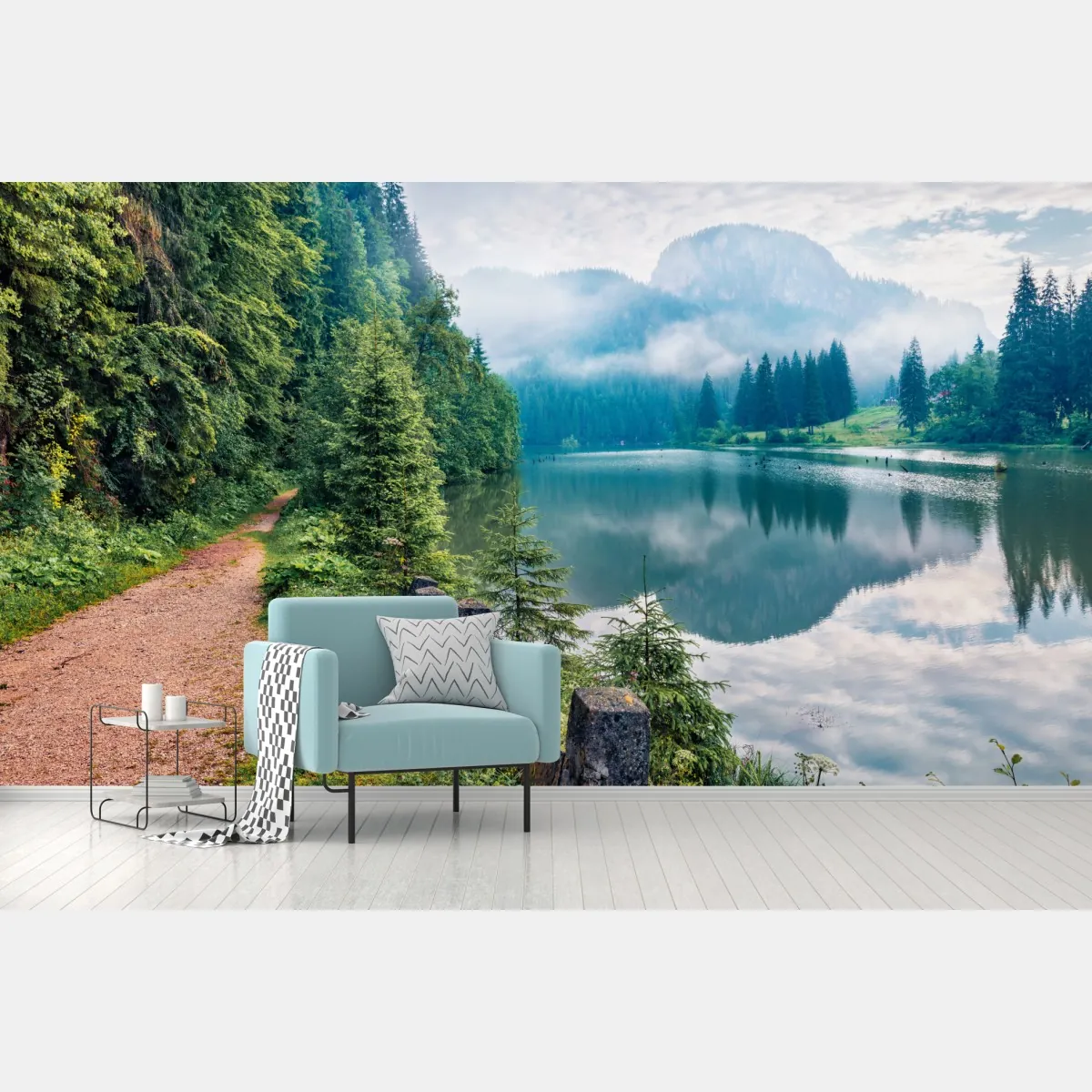 Fototapeta mglisty poranek nad Lacu Rosu – Wallissimo® Fototapeta mglisty poranek nad Lacu Rosu – Wallissimo®