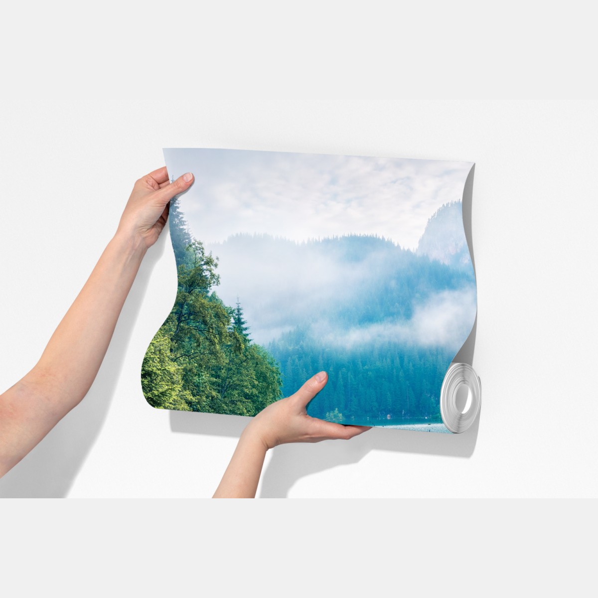 Fototapeta mglisty poranek nad Lacu Rosu – Wallissimo® Fototapeta mglisty poranek nad Lacu Rosu – Wallissimo®