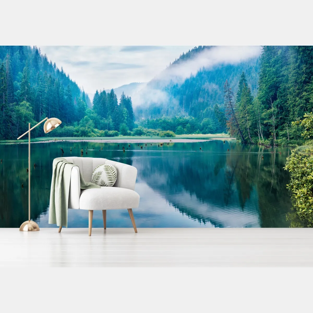 Fototapeta mglisty poranek nad jeziorem Lacu Rosu, Rumunia – Wallissimo® Fototapeta mglisty poranek nad jeziorem Lacu Rosu, Rumunia – Wallissimo®