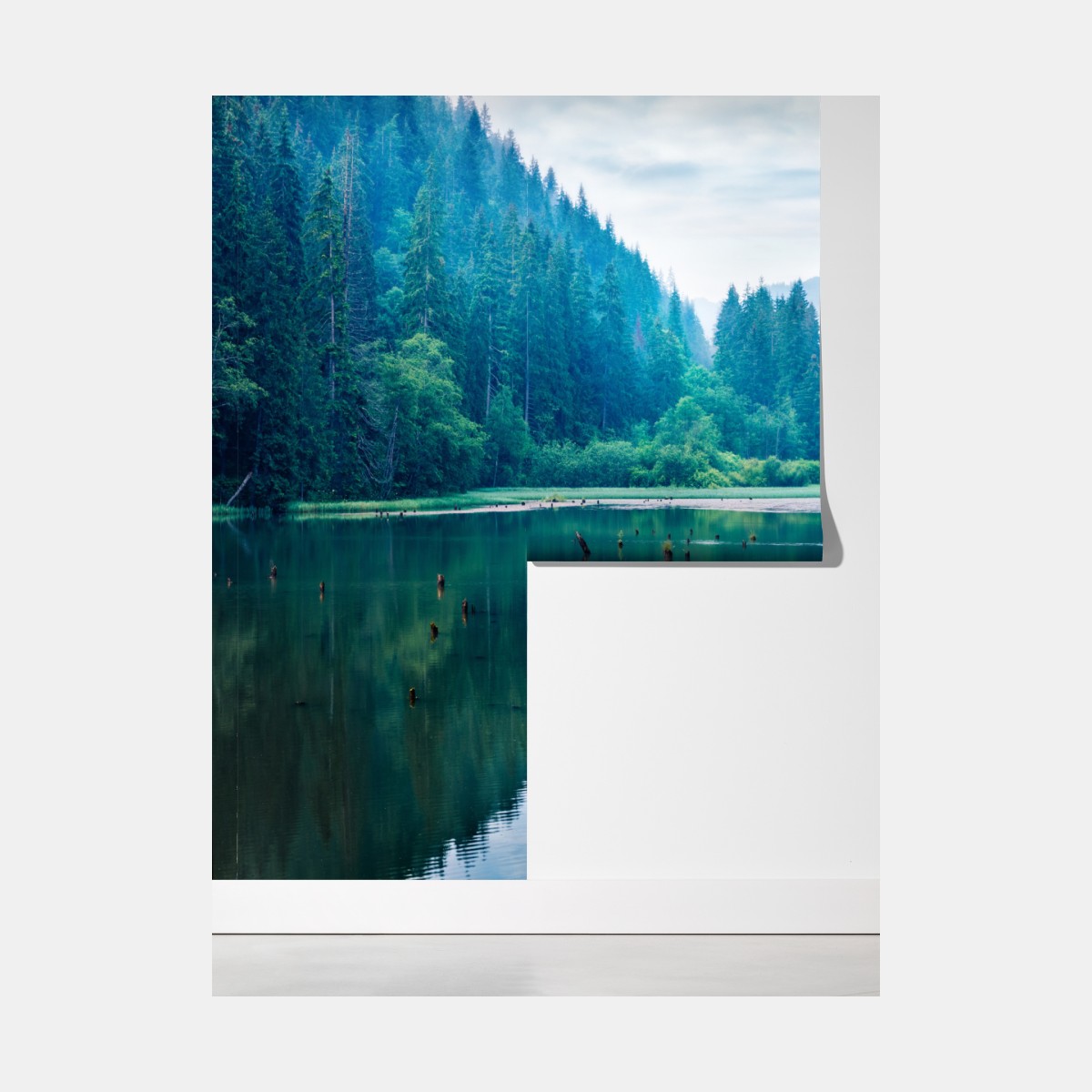 Fototapeta mglisty poranek nad jeziorem Lacu Rosu, Rumunia – Wallissimo® Fototapeta mglisty poranek nad jeziorem Lacu Rosu, Rumunia – Wallissimo®