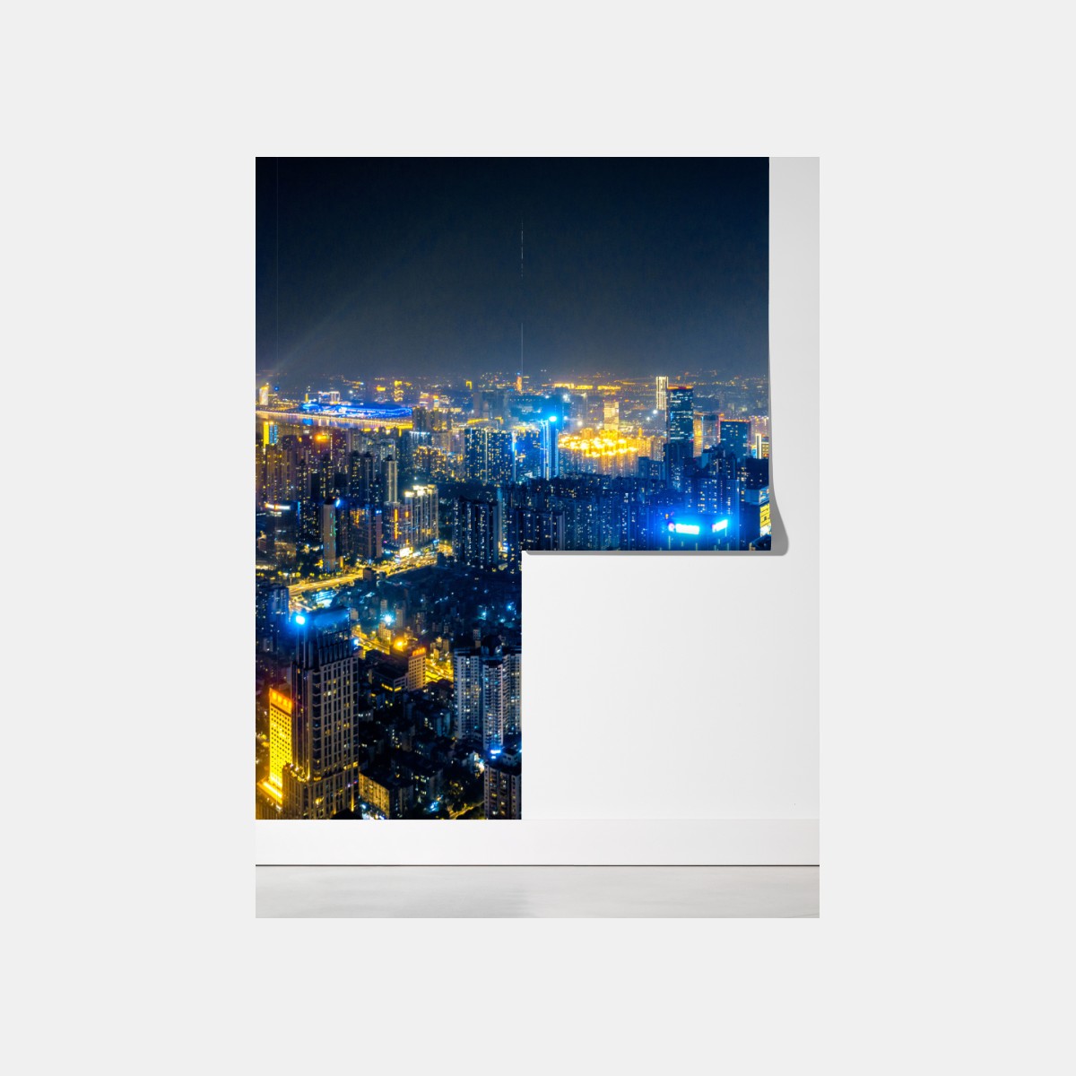 Fototapeta nocna panorama skyline Guangzhou – Wallissimo® Fototapeta nocna panorama skyline Guangzhou – Wallissimo®