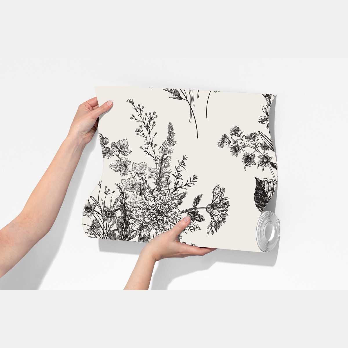 Fototapeta klasyczny czarno-biały wzór kwiatowy – Wallissimo® Fototapeta klasyczny czarno-biały wzór kwiatowy – Wallissimo®