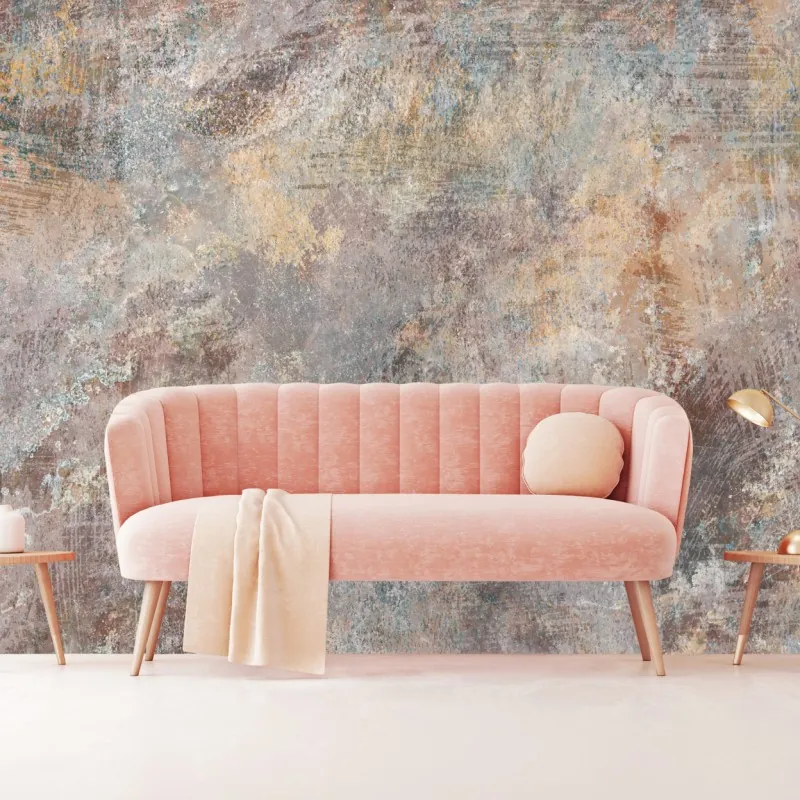 Wall mural subtle textured abstract in warm neutrals