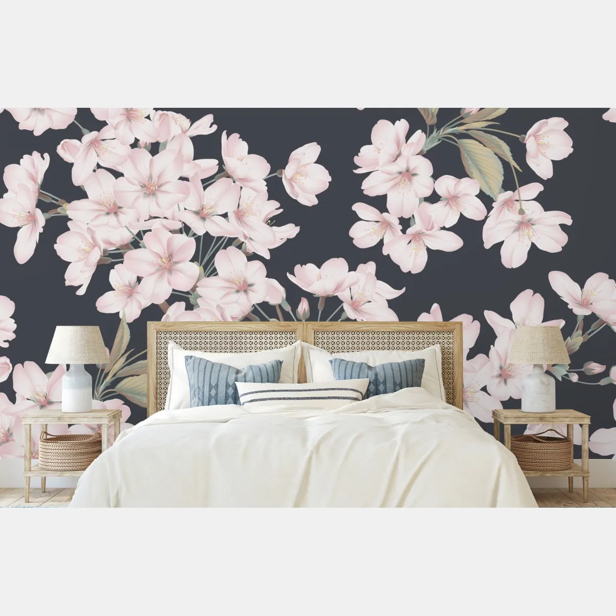 Fototapeta delikatny wzór kwiatów wiśni – Wallissimo® Fototapeta delikatny wzór kwiatów wiśni – Wallissimo®