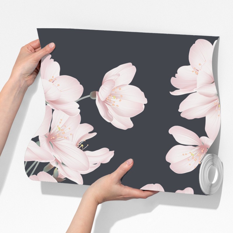 Fototapeta delikatny wzór kwiatów wiśni – Wallissimo® Fototapeta delikatny wzór kwiatów wiśni – Wallissimo®