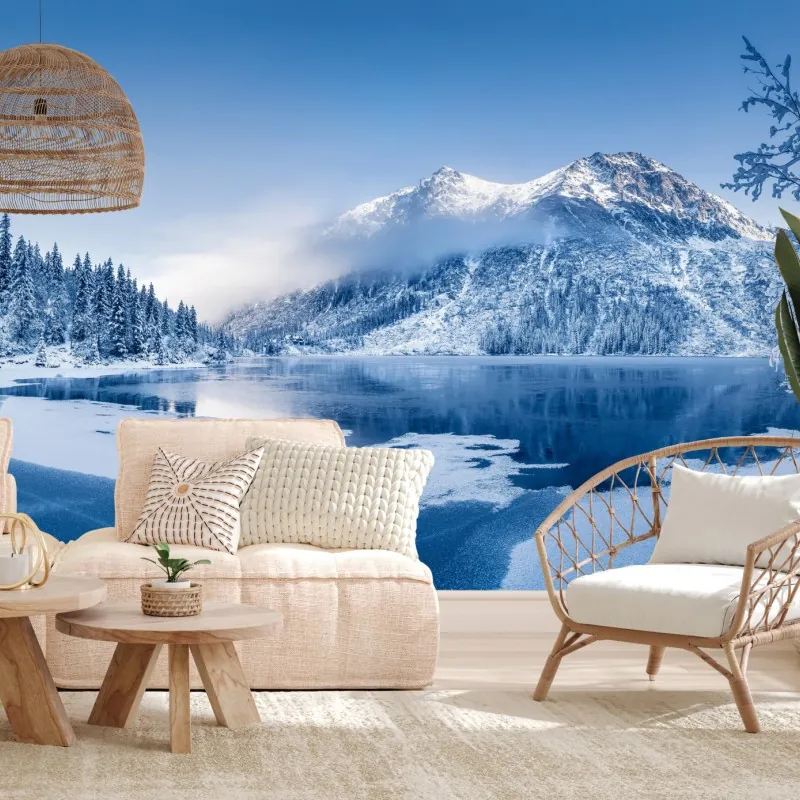 Wall mural serene winter panorama of the Alps