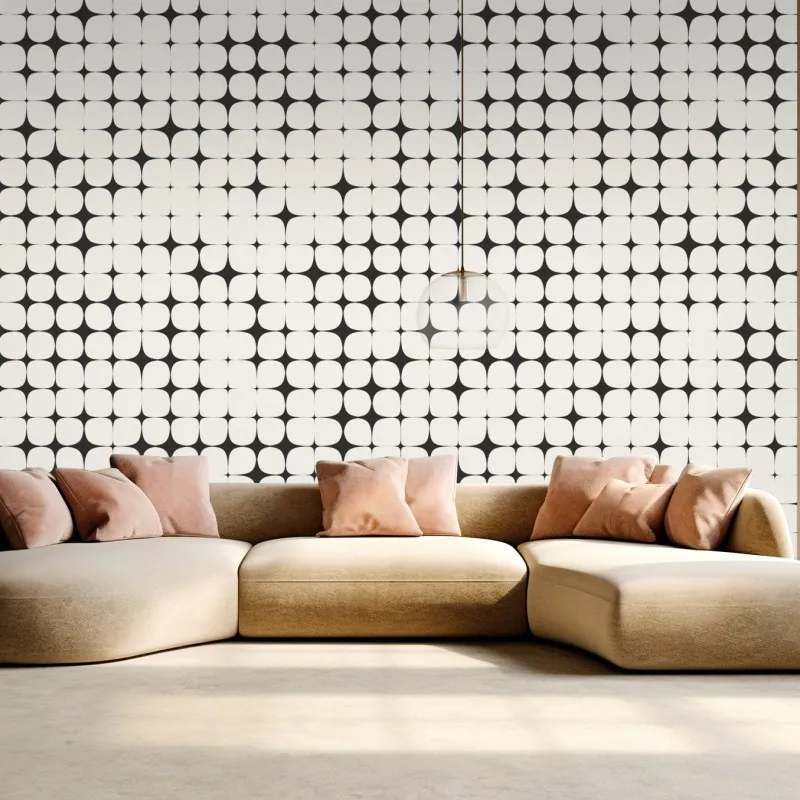 Fototapeta monochromatyczny geometryczny wzór z kropkami – Wallissimo® Fototapeta monochromatyczny geometryczny wzór z kropkami – Wallissimo®