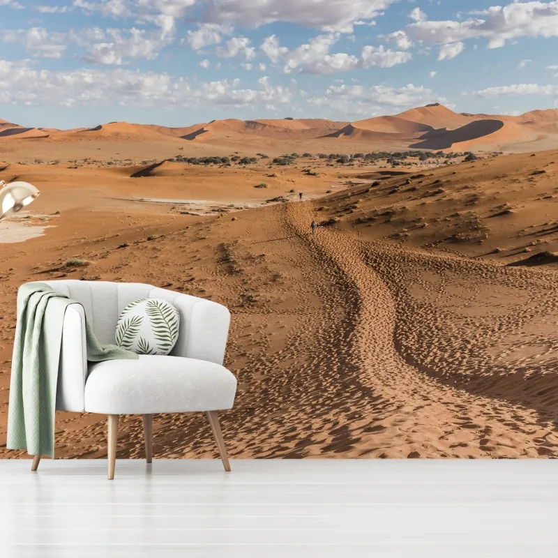 Wall mural vast desert dunes under blue sky