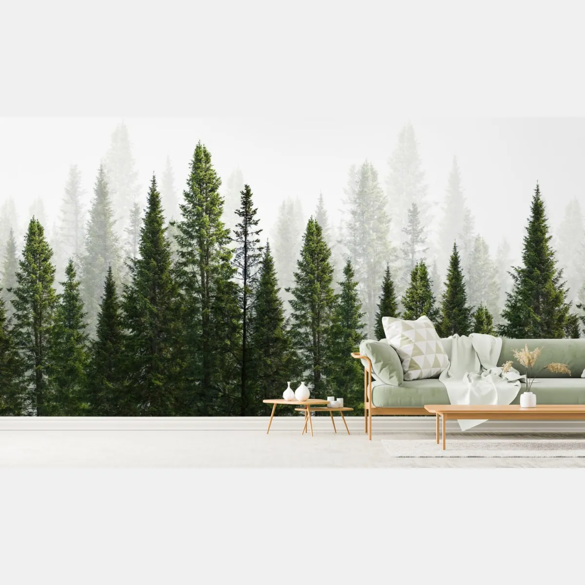 Fototapeta mglisty las jodłowy – Wallissimo® Fototapeta mglisty las jodłowy – Wallissimo®