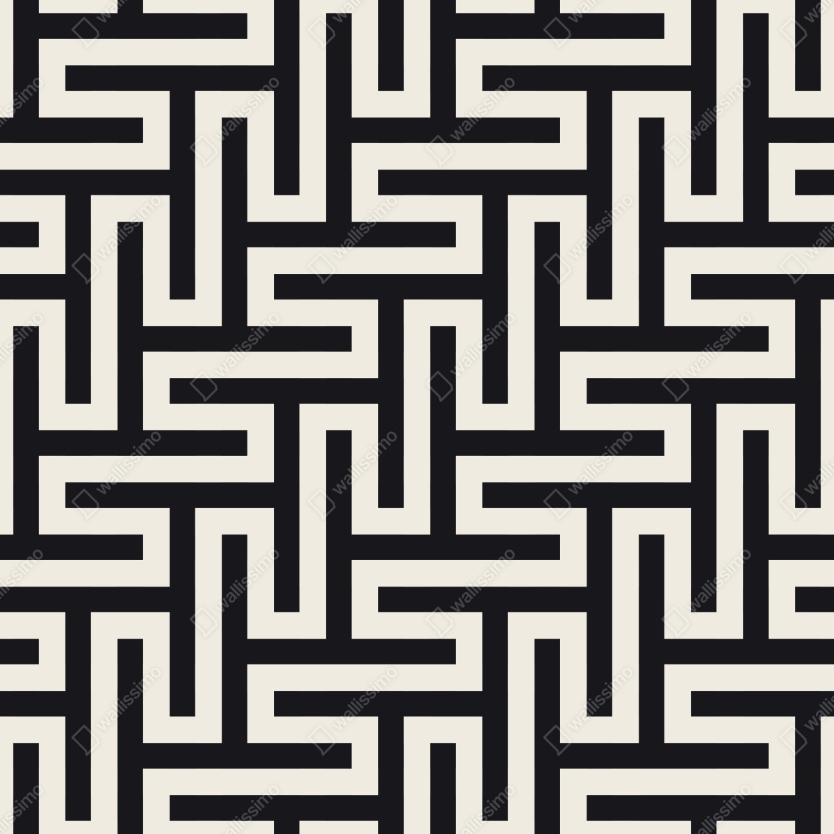 Fototapeta geometryczny wzór labiryntu w beżu i czerni – Wallissimo® Fototapeta geometryczny wzór labiryntu w beżu i czerni – Wallissimo®