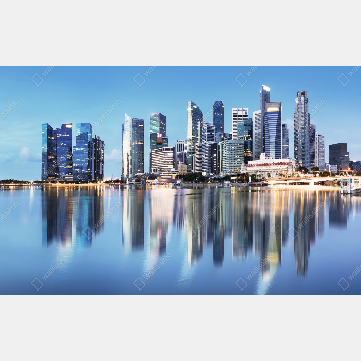 Fototapeta nowoczesna panorama miasta odbita w wodzie – Wallissimo® Fototapeta nowoczesna panorama miasta odbita w wodzie – Wallissimo®