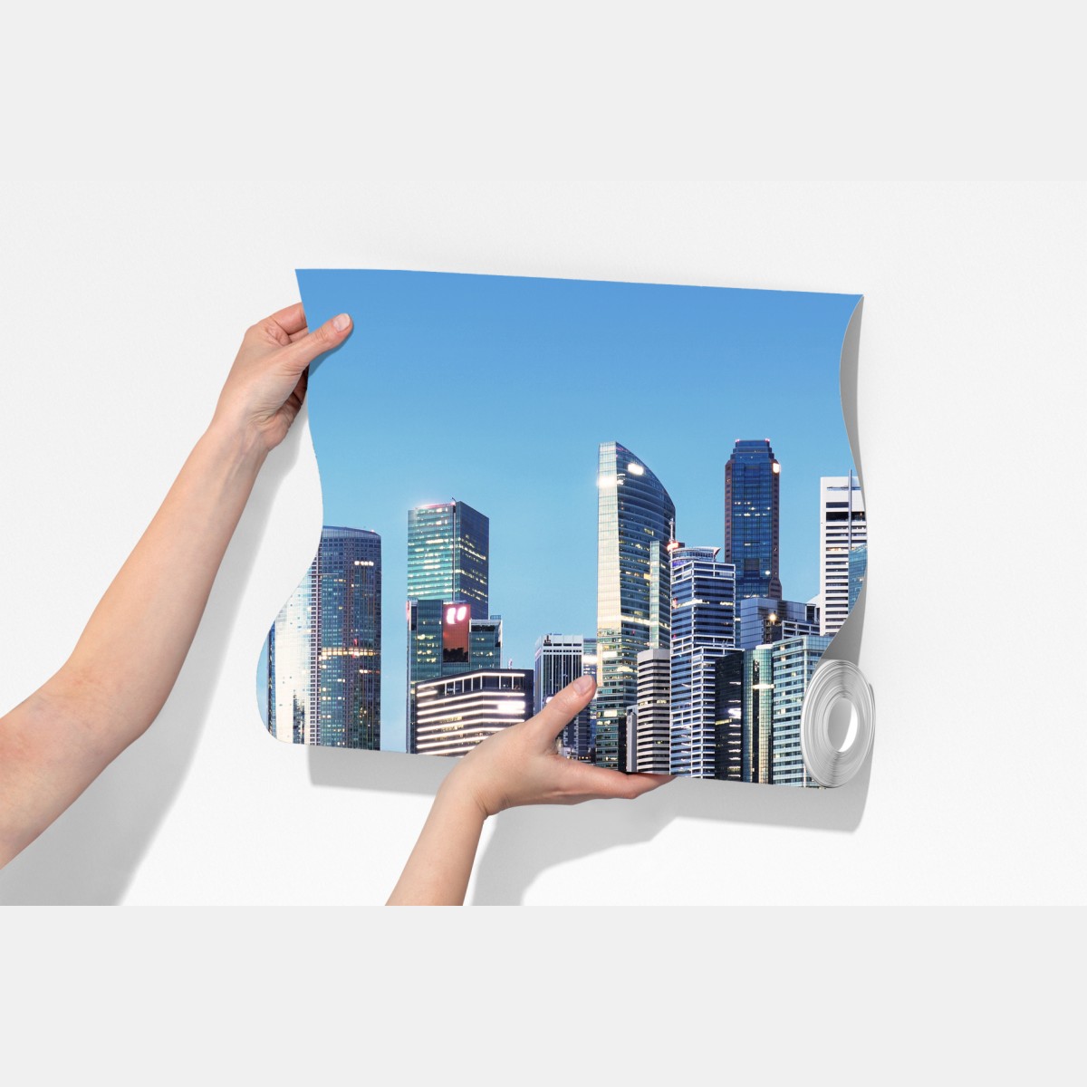 Fototapeta nowoczesna panorama miasta odbita w wodzie – Wallissimo® Fototapeta nowoczesna panorama miasta odbita w wodzie – Wallissimo®